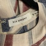 Blu Pepper  Dress Women's Size Small Striped Chevron‎ Halter Midi White Burgundy Photo 2