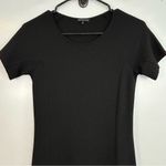 Theory  Edilina Purposeful Black Wool Blend Short Sleeve Mini Dress Size … Photo 3