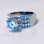 Crystal Solitaire Ring Silver Photo 0