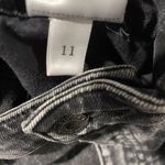 Uniqlo  Jeans Juniors Sz 11 Wide Leg Black Acid Wash High Rise Cropped Pants Dark Photo 2