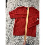 Lands End Cherry red‎ cable knit sweater Size 14 Chunky Cozy Granny core Red Photo 5
