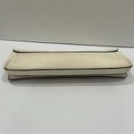 Anya Hindmarch Cream Leather Formal Foldover Clutch Purse Bag Brass Closure Tan Photo 5