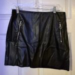 Faux Leather Mini Skirt Zipper Detail Size M Photo 0