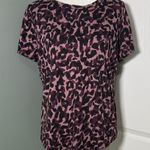 Victoria's Secret Burgundy, pink and Black Leopard Print Tee Photo 0