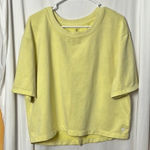 Apana  Yellow Active Short Sleeve Crop Sweatshirt Size Medium Photo 0