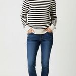 Talbots  Women's Striped Cotton Sweater Large Large Navy Blue White Long‎ Sleeve Photo 0
