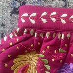 Moyna Embroidered Gathered Clutch Pink Boho On The Go Bag Festival Colorful Carn Photo 2