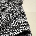 DKNY Bandeau Maillot One Piece Swimsuit Black & White Geometric Print size large Photo 4