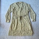 Claudie Pierlot Romila Crepe de Chine Print Mini Shirt Dress Butter Yellow 36 S Photo 5