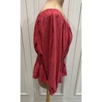 Marine layer Christiana Knit Long Sleeve Shirred Cotton Top Berry Peplum Peasant Photo 4