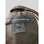 French Connection  Vegan Leather Bomber Jacket Shearling Collar Snap Closure Photo 9