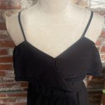 Xhilaration  Black V Neck Cinched Waist Pff The Shoulder Beach Coverup Size XS Photo 1