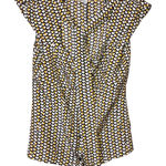 Anthropologie Odille Heart Print Tie Neck Silk Top Yellow White 6 Photo 0