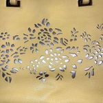Nine West Ava Faux Leather Tote Bag Purse Floral Laser Cut Design Yellow Silver Photo 1