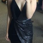 Boutique Black Velvet & Sequin Wrap Dress  Photo 0