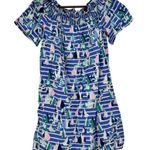Vineyard Vines  Dress Off Shoulder Sailboat Harbor Women Blue Tencel Resort small Photo 0