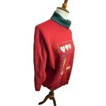 Gopher Sport Vintage 80’s/90’s Country Farm Style Red With Green Turtleneck Pull Size L Photo 3