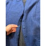 Eileen Fisher Eileen Fisher Felted Merino Wool Double Knit Jacket Blue Fringe Hem XL Photo 6