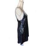 Free People  Blue Sequin Party Dress with Sheer Mesh Detail, Small Photo 2
