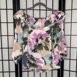 J.Crew Mercantile Floral Convertible Off The Shoulder Ruffle Top Purple Small Photo 7