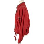 Free People  Flight Line Oversized Military Red Bomber Jacket Size XS Embroidered Photo 9