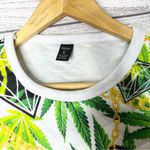 Redfox 420 Leaf Print Sleeveless Quilted Festival Crop Top Size Large Green Photo 2