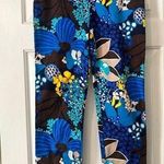 Trina Turk floral print pants - blue, white, brown and yellow, size 6 Photo 0