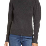 Rachel Parcell NWT‎  heathered gray puff sleeve turtleneck sweater Photo 0