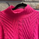 Free People Mock Neck Bell Sleeve Sweater Hot Pink XL Photo 7