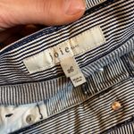 Joie  BUTTON FRONT NAUTICAL NAVY & WHITE VERTICAL STRIPE JEANS Photo 2