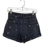 PacSun  Mom Shorts Floral Daisy Embroidered Cuffed Denim Charcoal Size 25 Photo 2