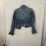 I Love H81 American Brand Denim Jean Jacket Blue Distressed Cropped Size S Photo 1
