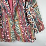 Vintage 80s 90s Pastel Retro Funky Blazer Jacket Sz 16 Boho Aztec Western Print Pink Photo 4