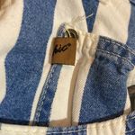 Vintage Chic Blue and White Striped Denim High Rise Shorts 1980s Waist 29 Inches Photo 6