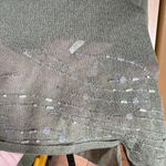 Amanda Smith Vintage  Semi Sheer Olive Knit Embellished Top Size Large Photo 3