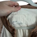 Aerie Pool to Party Gauzy Cover Up Shirt Oversized Tan Colorblock Womens XXL Photo 2