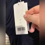 Jason Wu Navy Blue Long Sleeve One Shoulder Draped Ruched Cocktail Dress 6 NWT Photo 3