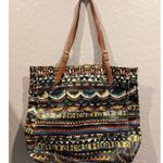 Sakroots  Artist Circle Coated Canvas Shopper Tote Bag Purse Hand Bag MultiColor Photo 1