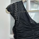 Bebe Vintage Y2K 2000’s Clubbing Black One-Shoulder Bodycon Dress Chain Size XS Photo 8