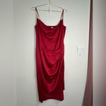 Unbranded Red Satin Cowl Neck Slip Dress Photo 2