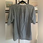 Kate Spade  Saturday Black & White Striped Oversized Top XS Silk Cotton Blend Photo 7