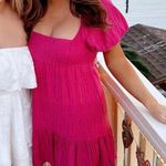 Dillard's  Pink Puff Sleeve Ruffle Dress Photo 0