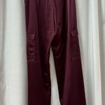 Elie Tahari Satin Pintuck High Waisted Cargo Pants Cordovan Women's Size US 8 Photo 5