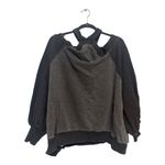 Free People These Shoulders Pullover HARD TO FIND Grey Black Sweater Size M/L Photo 2