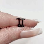 16g Tiny Black Moon Flat Back Earrings Photo 4