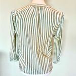 BeachLunchLounge Sage Green/White Vertical Striped Top | Front Tie |EUC | Small | Photo 4