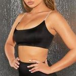 Oh Polly Black Rhinestone Strap Crop Top Zipper Back Evening Clubwear Photo 0
