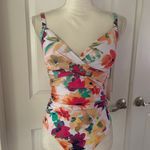 Calvin Klein Women's White Floral Full Coverage One Piece Swimsuit Photo 5