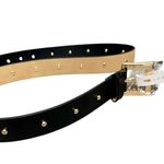 Michael Kors  Studded Black & Gold Leather Belt - 33.25-39.25” Length $78 New Photo 2