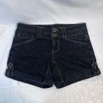 White House | Black Market Blanc Denim Jean Shorts Dark Wash Tab Leg Size 00* LG Photo 11